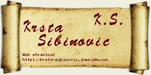 Krsta Sibinović vizit kartica